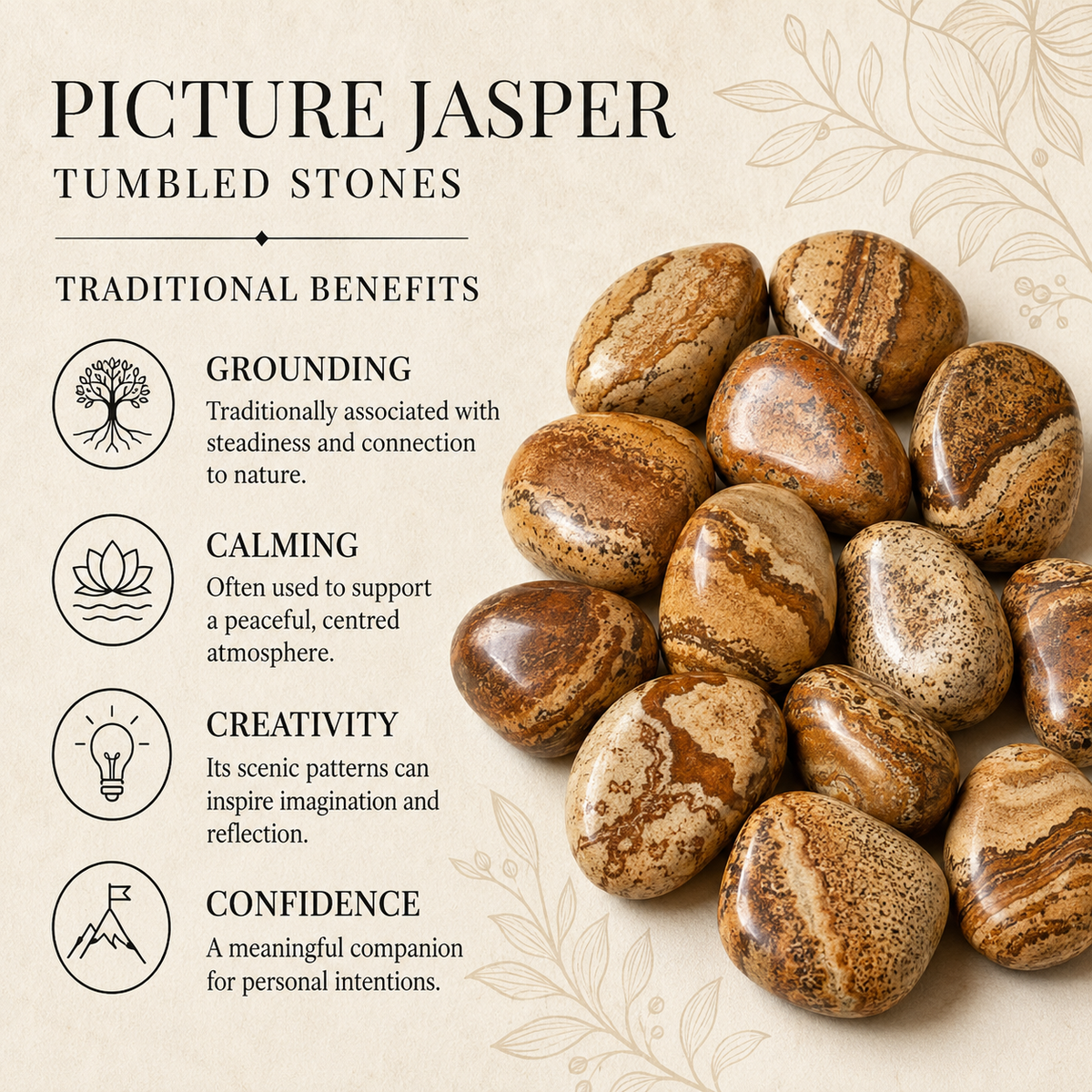 Picture Jasper Tumbled Crystals (Harmony and Visualization)  DestGlow