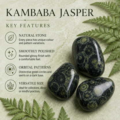 Kambaba Jasper Tumbled Crystals (Growth and Self Discovery)