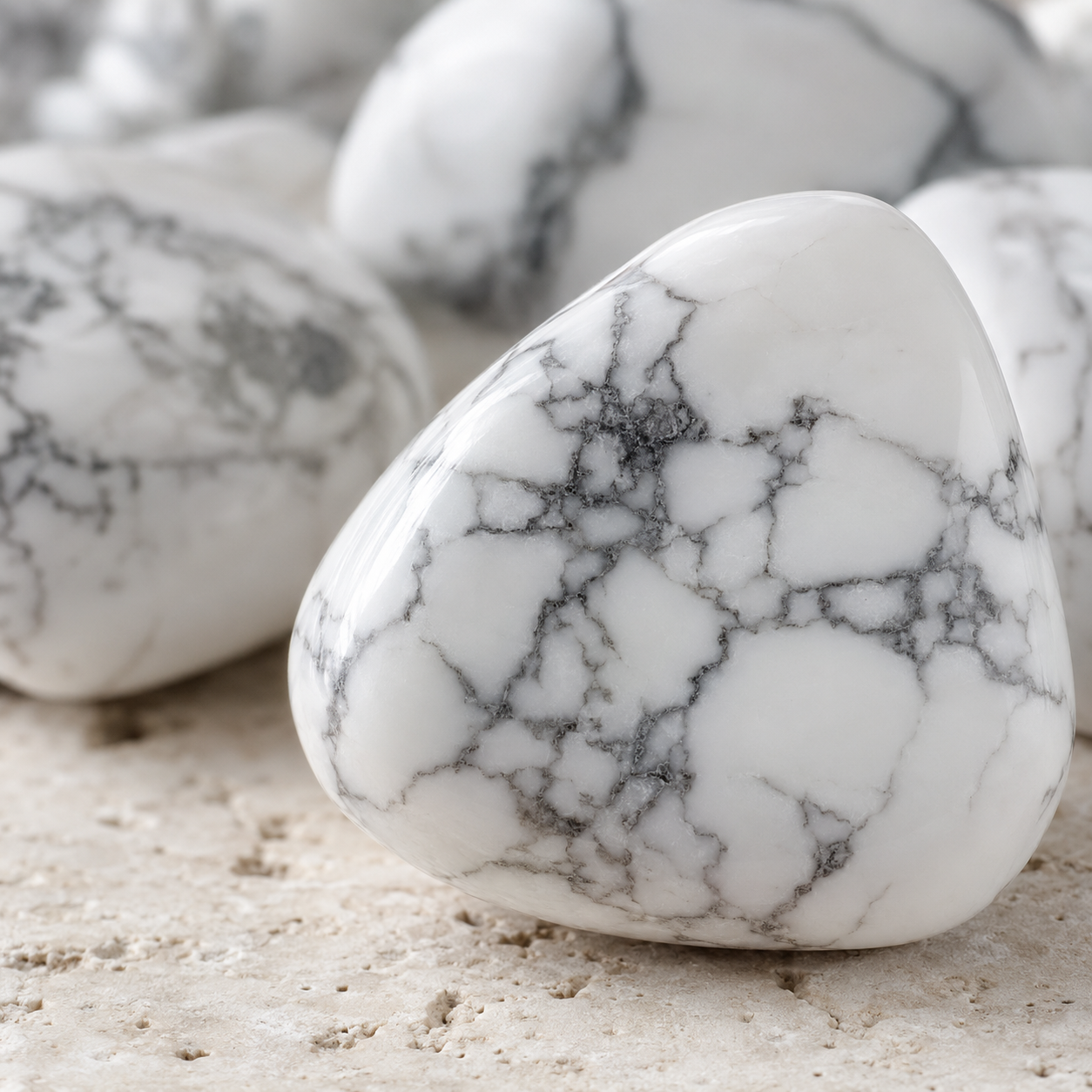 Howlite Tumbled Crystals (Insight and Inspiration)  DestGlow