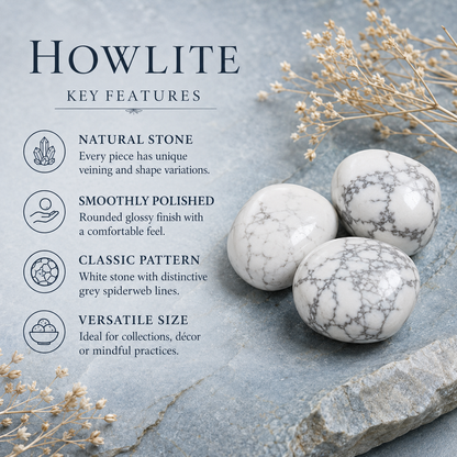 Howlite Tumbled Crystals (Insight and Inspiration)  DestGlow