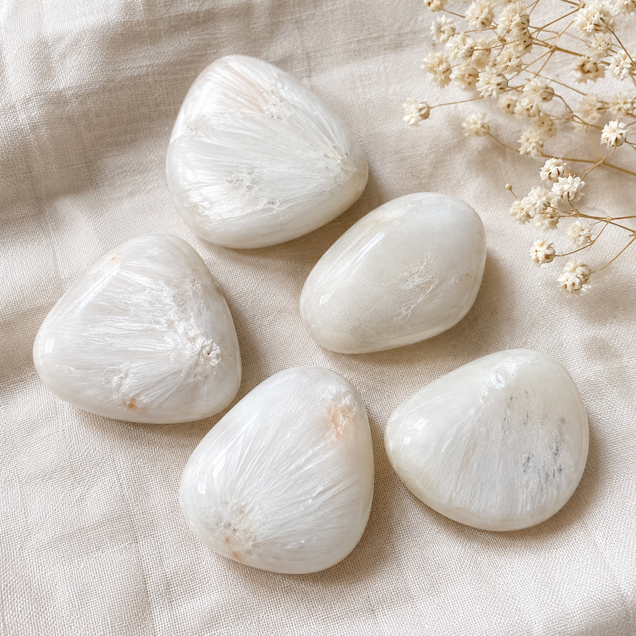 Scolecite Tumbled Crystals (Expanded Awareness and Intuition)  DestGlow