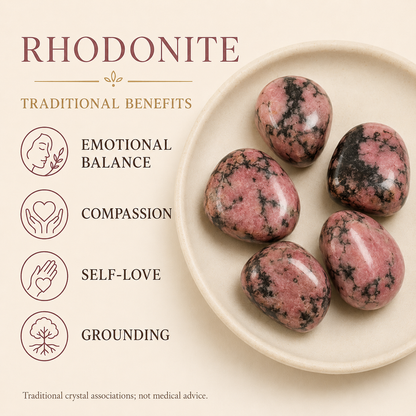 Rhodonite Tumbled Crystals (Spirit and Wisdom)  DestGlow