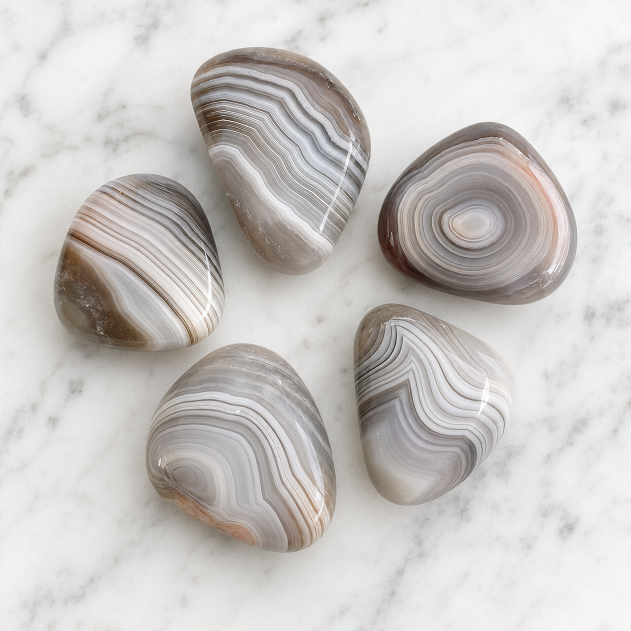 Botswana Agate Tumbled Crystals (Transformation and Angelic Communication)  DestGlow
