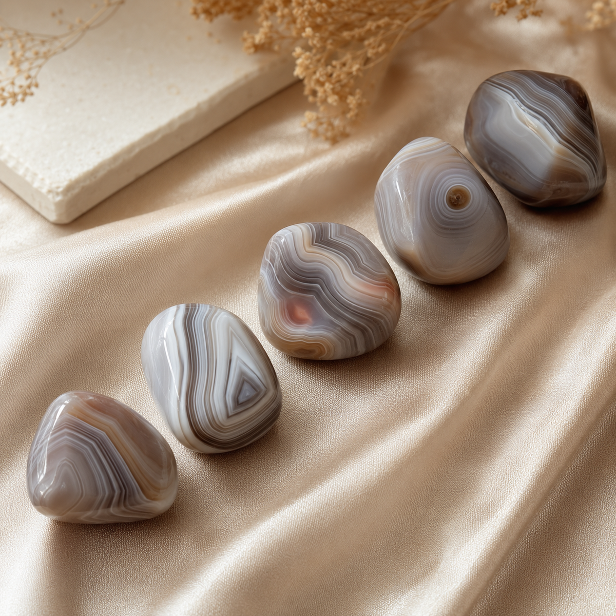 Botswana Agate Tumbled Crystals (Transformation and Angelic Communication)  DestGlow