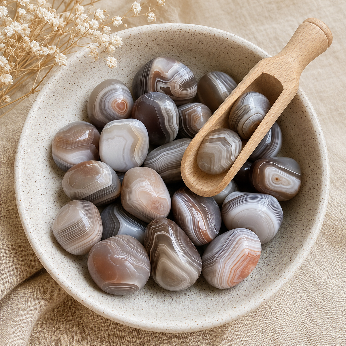 Botswana Agate Tumbled Crystals (Transformation and Angelic Communication)  DestGlow