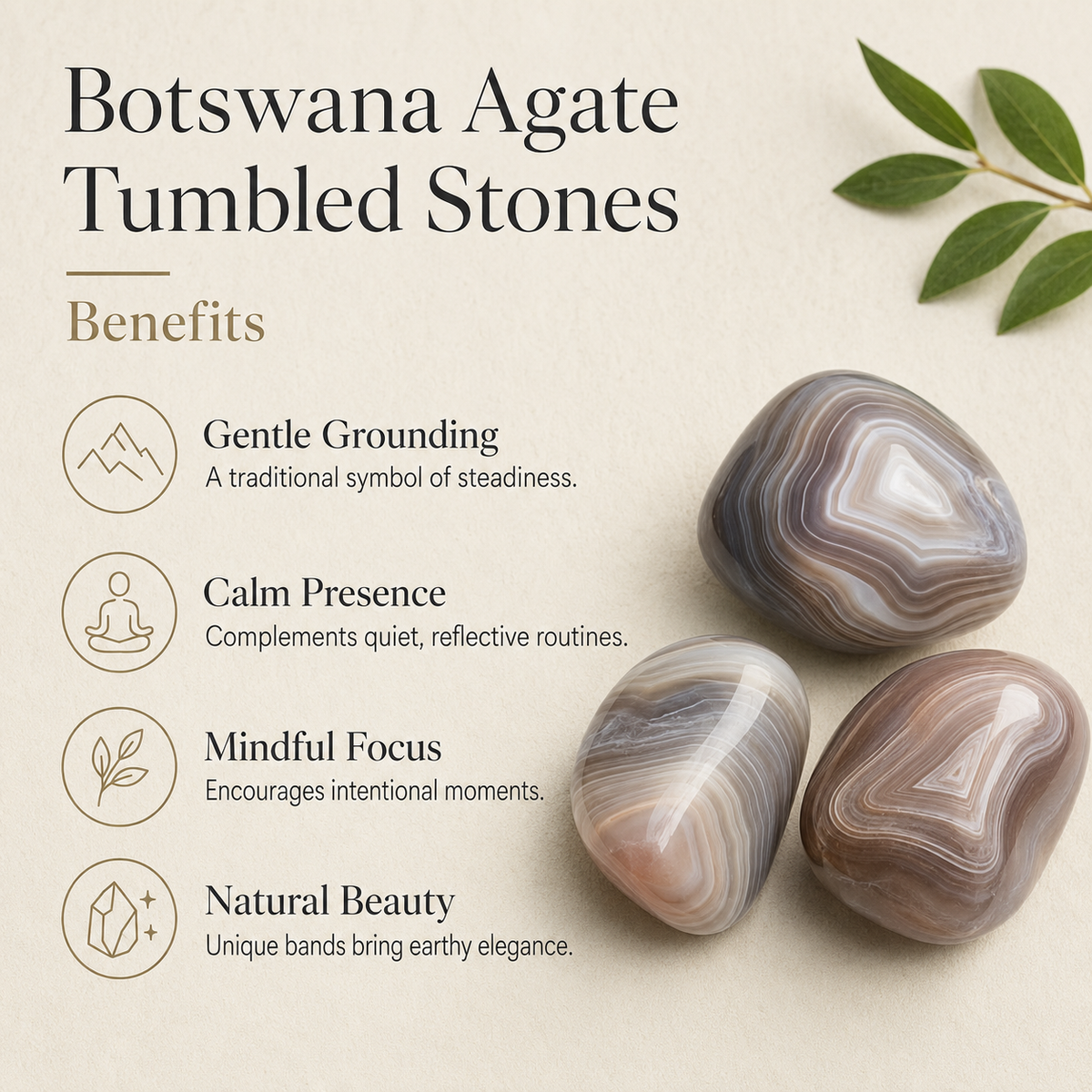 Botswana Agate Tumbled Crystals (Transformation and Angelic Communication)  DestGlow