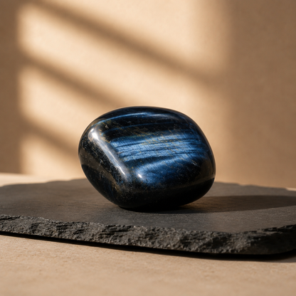 Blue Tiger Eye Tumbled Crystals (Alignment With The Higher Self and Unity Of Heart)  DestGlow
