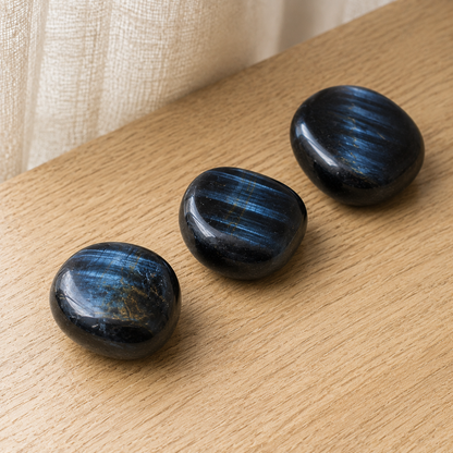Blue Tiger Eye Tumbled Crystals (Alignment With The Higher Self and Unity Of Heart)  DestGlow