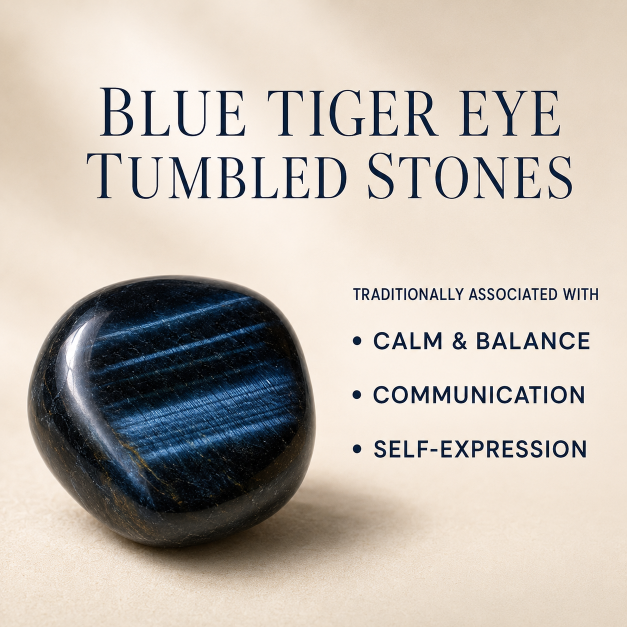 Blue Tiger Eye Tumbled Crystals (Alignment With The Higher Self and Unity Of Heart)  DestGlow