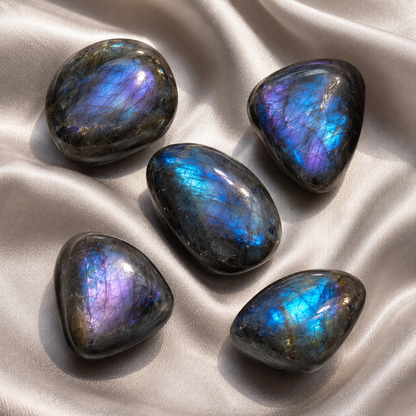Aura Quartz Labradorite Tumbled Crystals (Higher Self and Interdimensional)  DestGlow