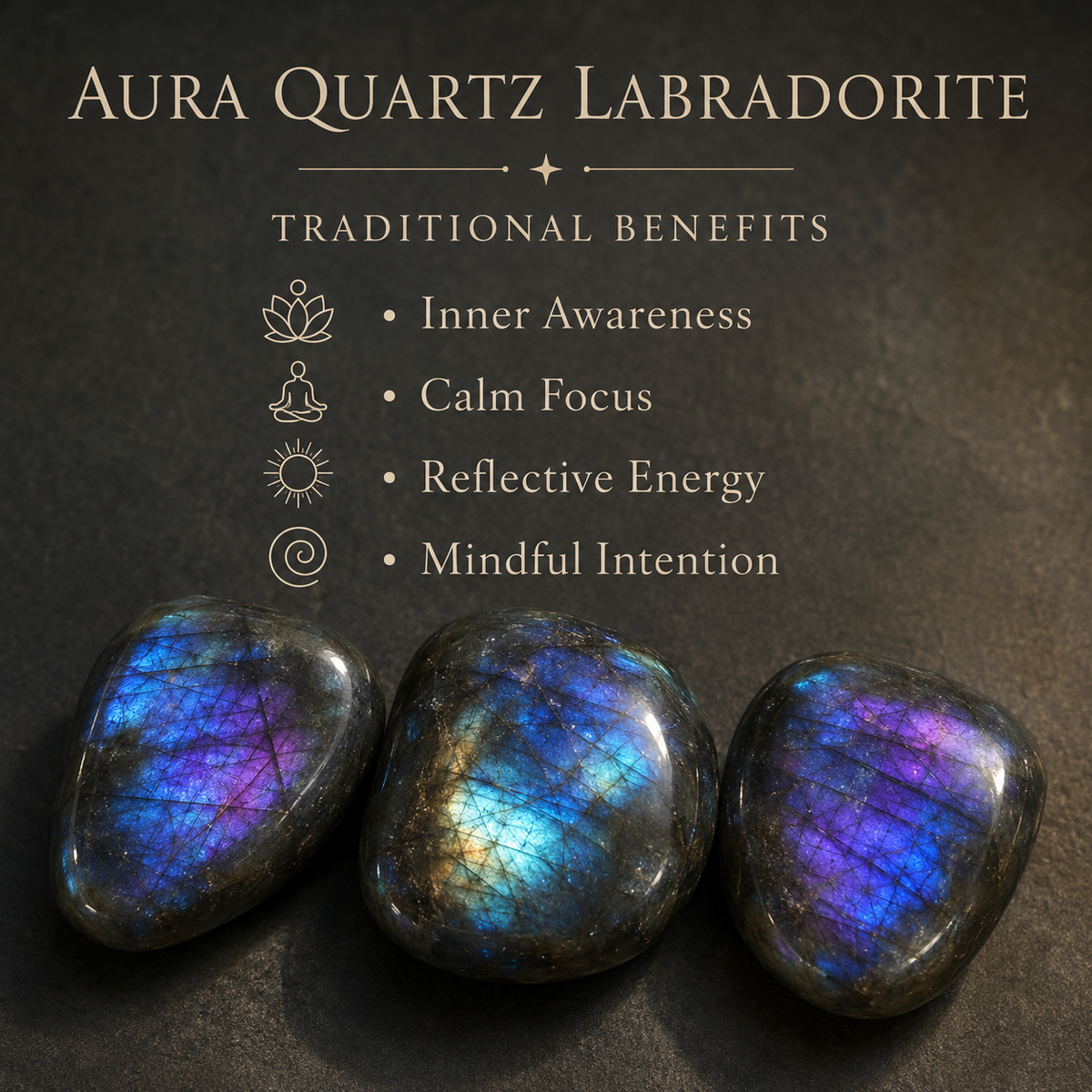 Aura Quartz Labradorite Tumbled Crystals (Higher Self and Interdimensional)  DestGlow