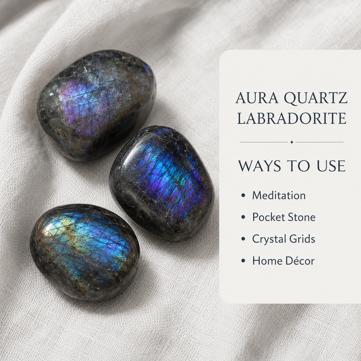 Aura Quartz Labradorite Tumbled Crystals (Higher Self and Interdimensional)  DestGlow