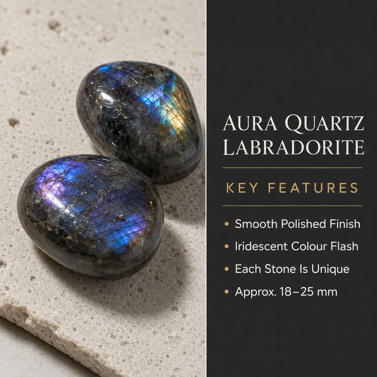 Aura Quartz Labradorite Tumbled Crystals (Higher Self and Interdimensional)  DestGlow