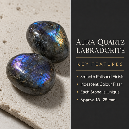 Aura Quartz Labradorite Tumbled Crystals (Higher Self and Interdimensional)  DestGlow