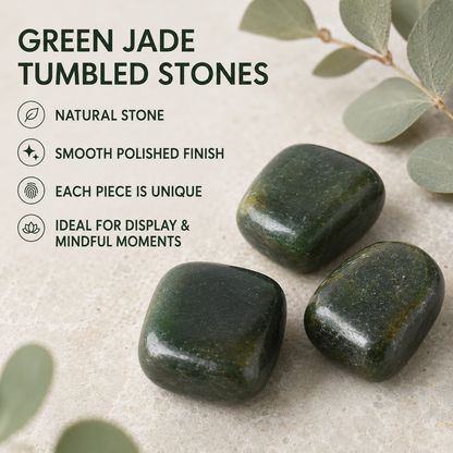Green Jade Tumbled Crystals (Wisdom and Balance)  DestGlow