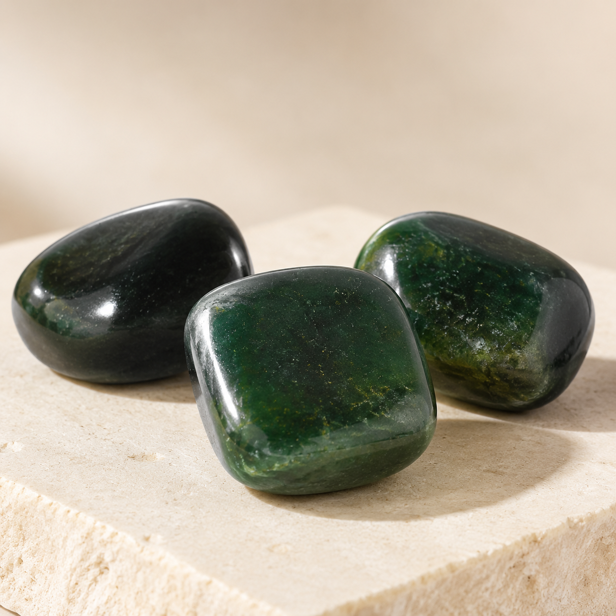 Green Jade Tumbled Crystals (Wisdom and Balance)  DestGlow
