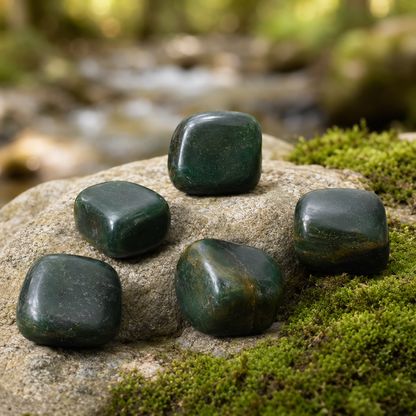 Green Jade Tumbled Crystals (Wisdom and Balance)  DestGlow