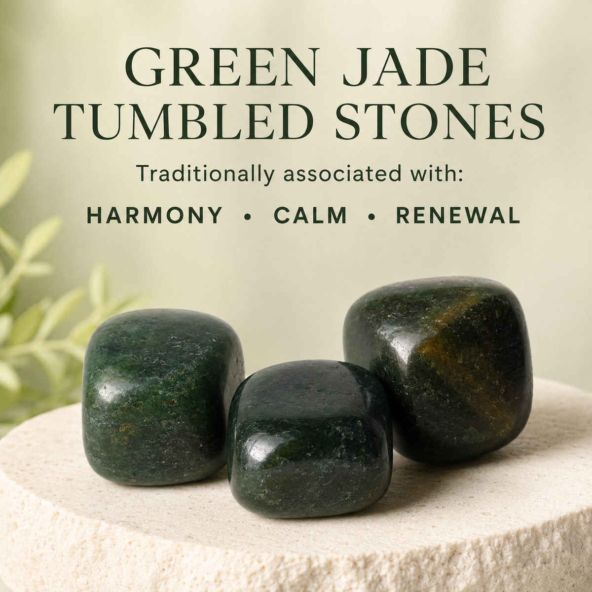 Green Jade Tumbled Crystals (Wisdom and Balance)  DestGlow