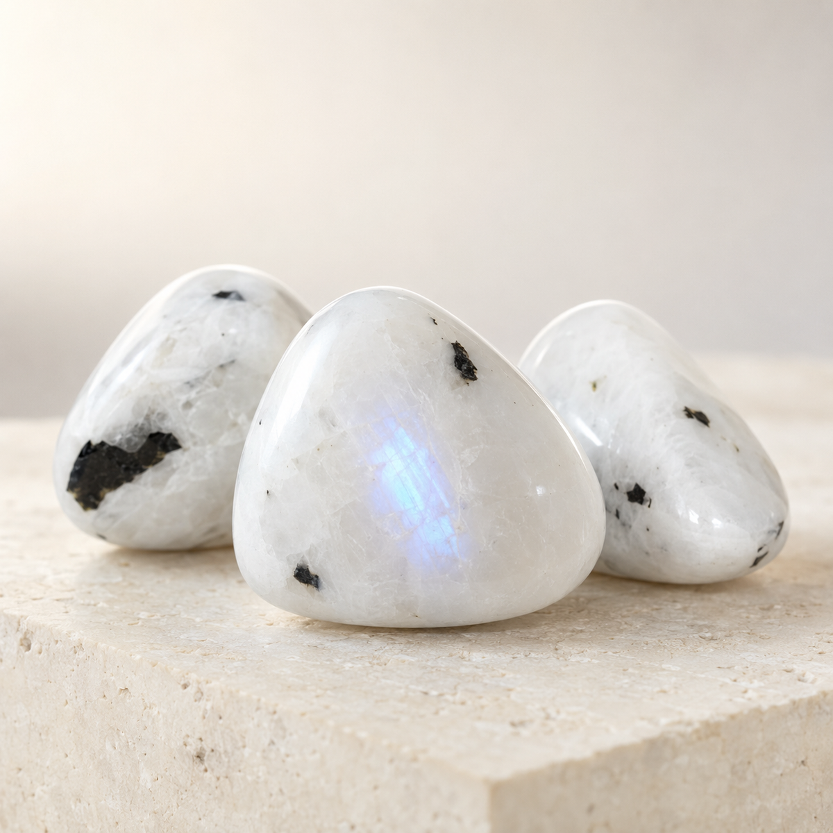 Rainbow Moonstone Tumbled Crystals For Psychic Abilities and Angelic Communication  DestGlow