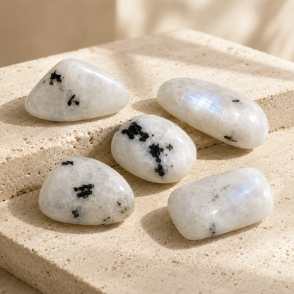 Rainbow Moonstone Tumbled Crystals For Psychic Abilities and Angelic Communication