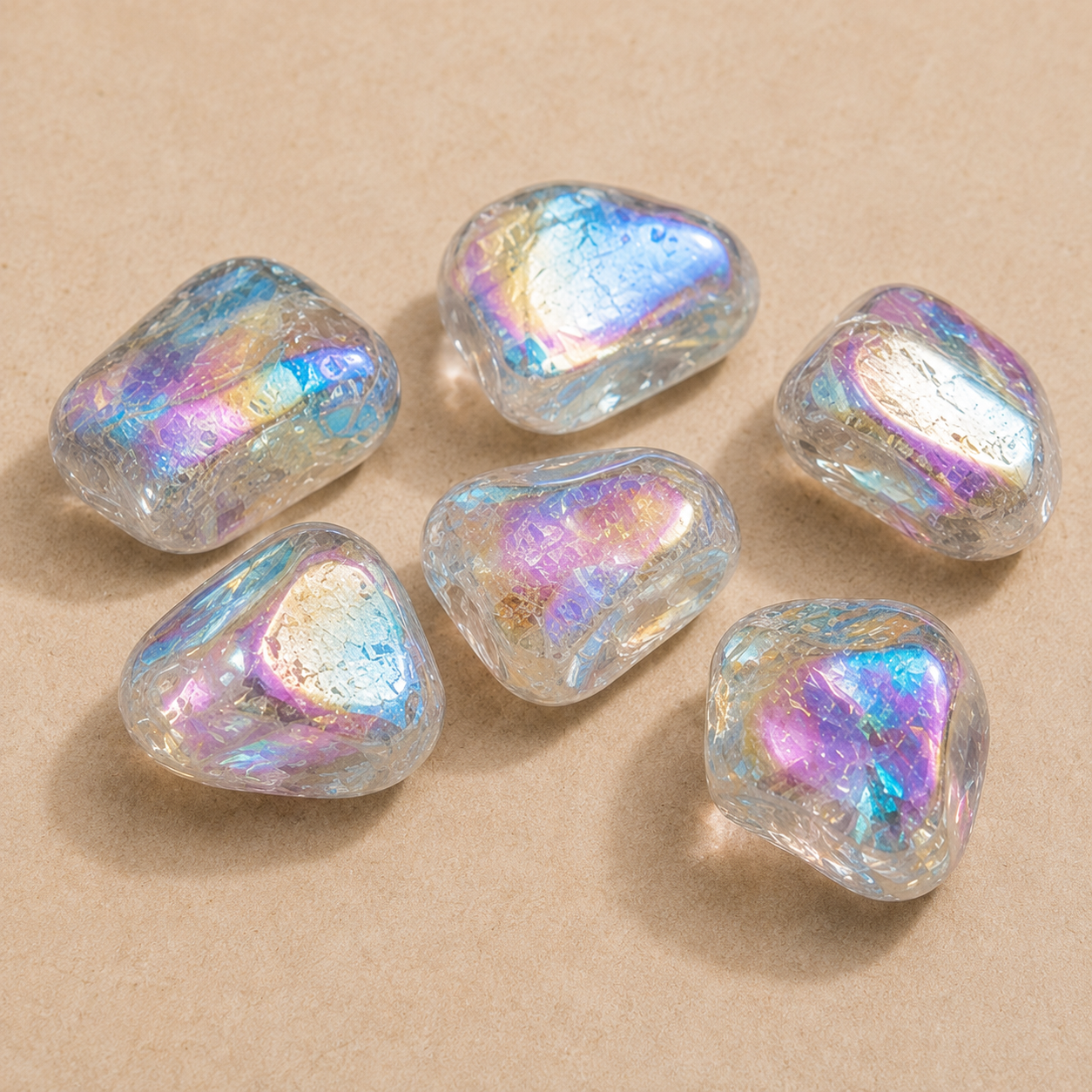 Aura Quartz Rainbow Tumbled Crystals (Energy Transfer and Past Life Recall)  DestGlow