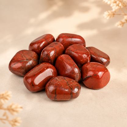 Red Jasper Tumbled Crystals (Breaking Addictions and Strength)  DestGlow