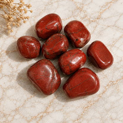 Red Jasper Tumbled Crystals (Breaking Addictions and Strength)  DestGlow