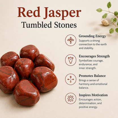 Red Jasper Tumbled Crystals (Breaking Addictions and Strength)  DestGlow