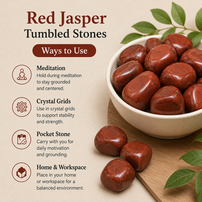 Red Jasper Tumbled Crystals (Breaking Addictions and Strength)  DestGlow