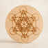 Metatron Cube Crystal Grid Board, 6" Wooden Crystal Grid Plate  DestGlow