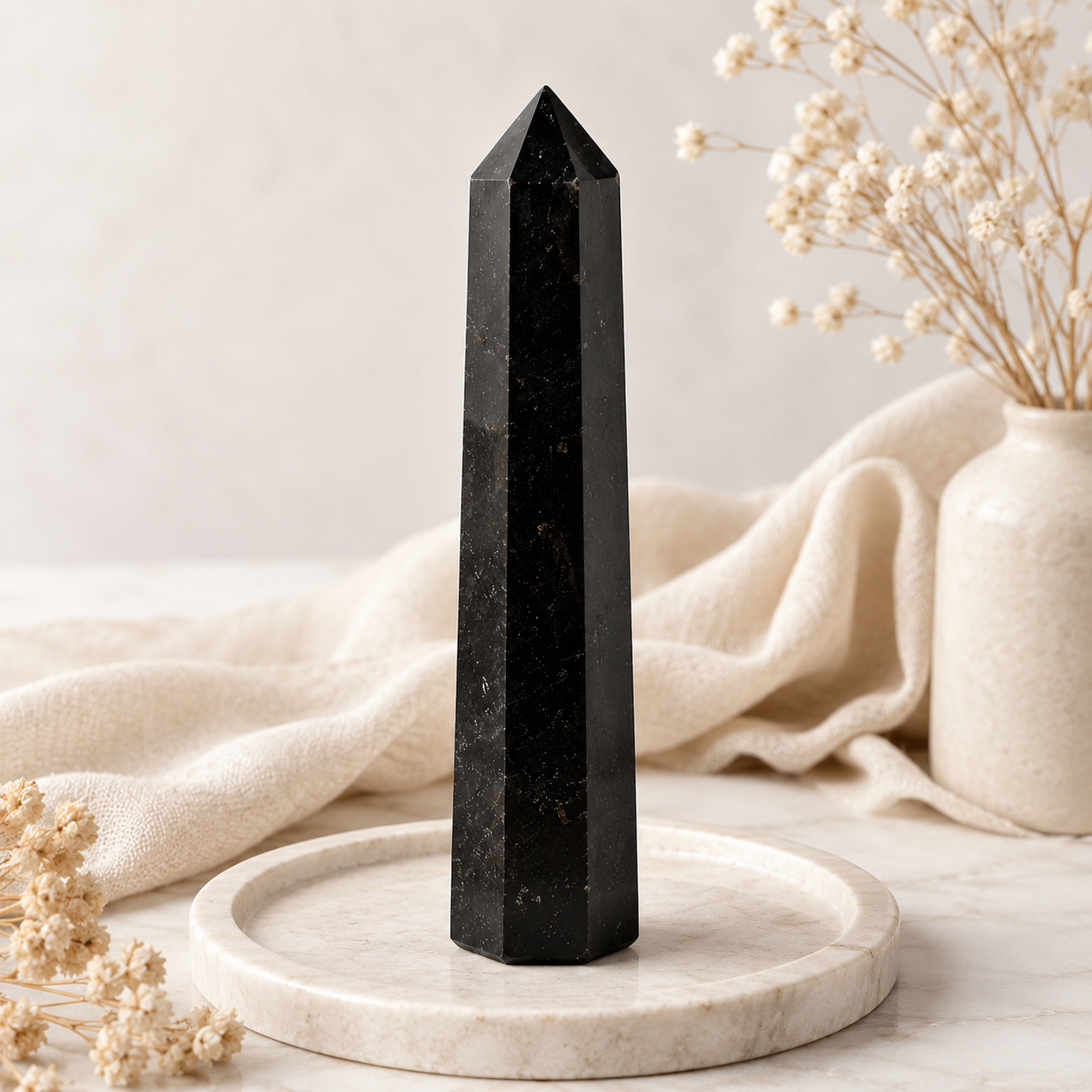 Black Tourmaline Tower Point (Balance and Security)  DestGlow
