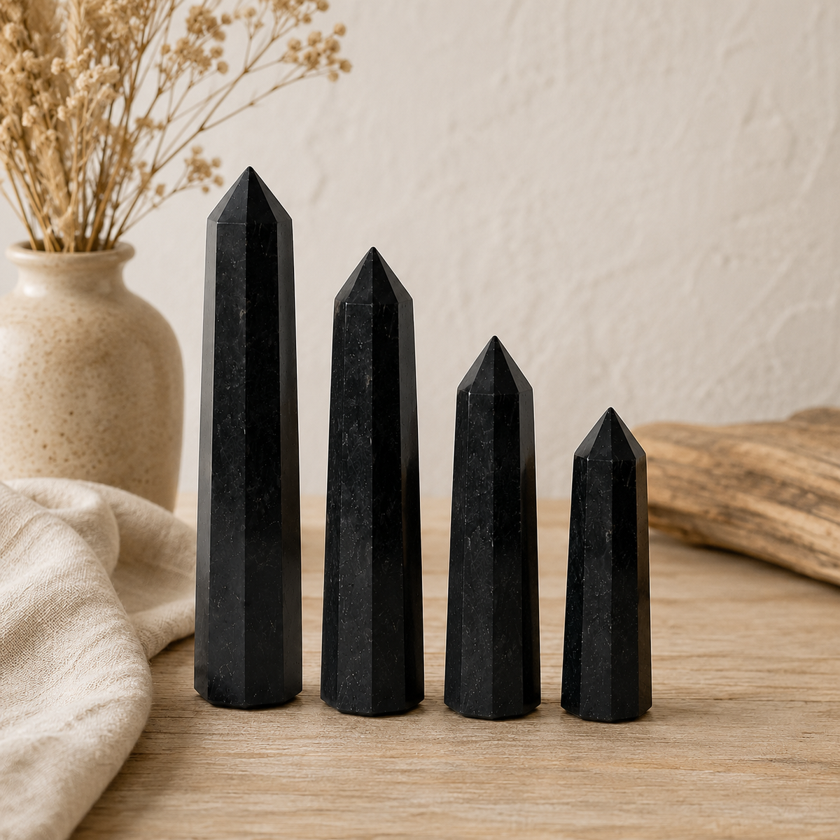 Black Tourmaline Tower Point (Balance and Security)  DestGlow