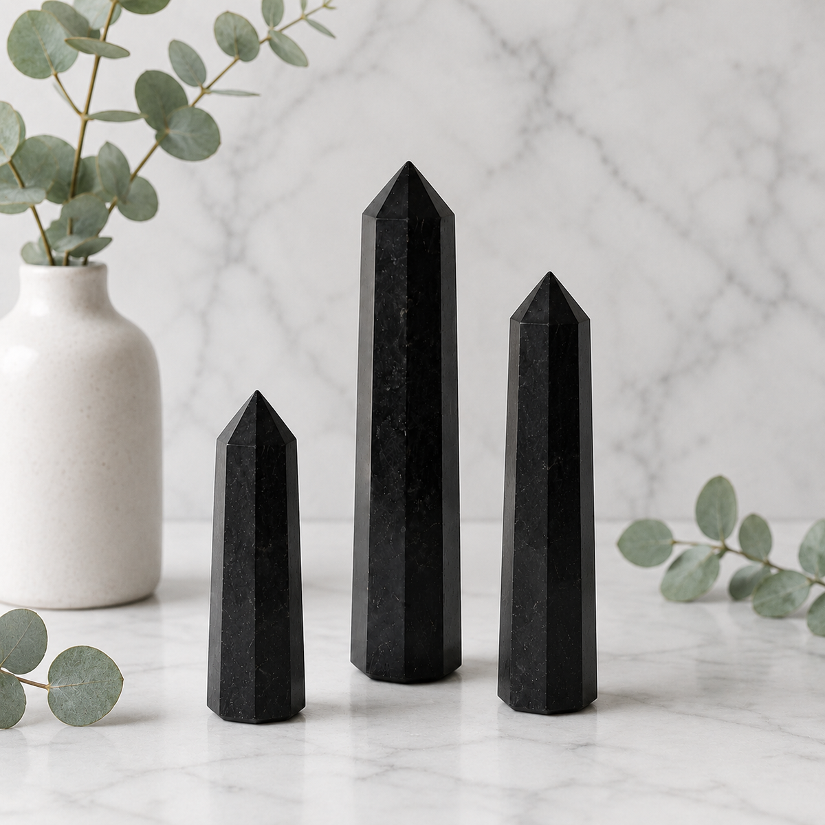 Black Tourmaline Tower Point (Balance and Security)  DestGlow