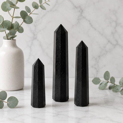 Black Tourmaline Tower Point (Balance and Security)  DestGlow