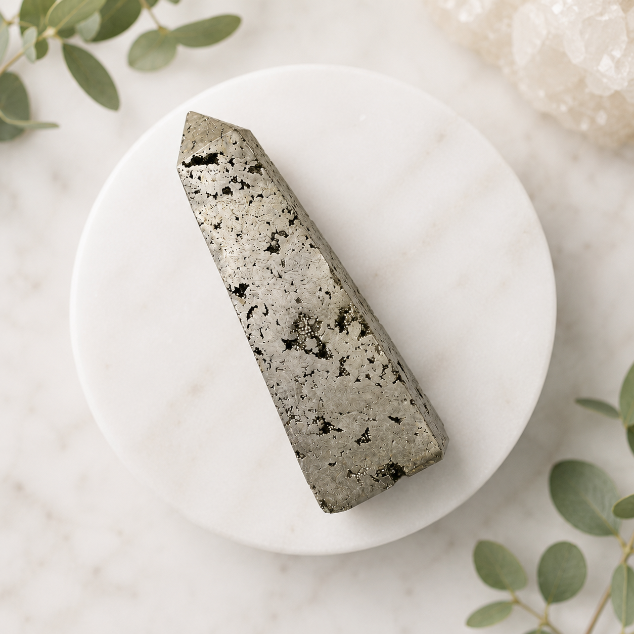Pyrite Druzy Tower Point (Memory and Wealth)  DestGlow