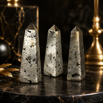 Pyrite Druzy Tower Point (Memory and Wealth)  DestGlow