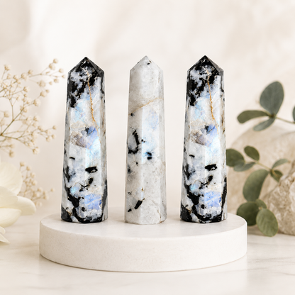 Rainbow Moonstone Tower Point (Creativity and Compassion)  DestGlow
