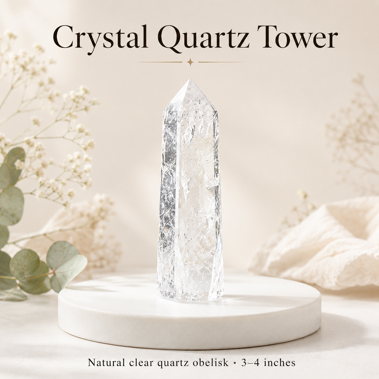 Crystal Quartz Tower (Mental Clarity and Emotional Stability)  DestGlow