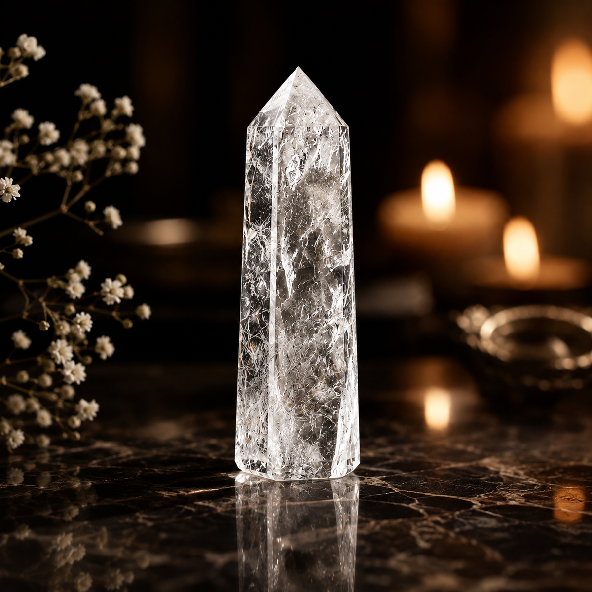 Crystal Quartz Tower (Mental Clarity and Emotional Stability)  DestGlow