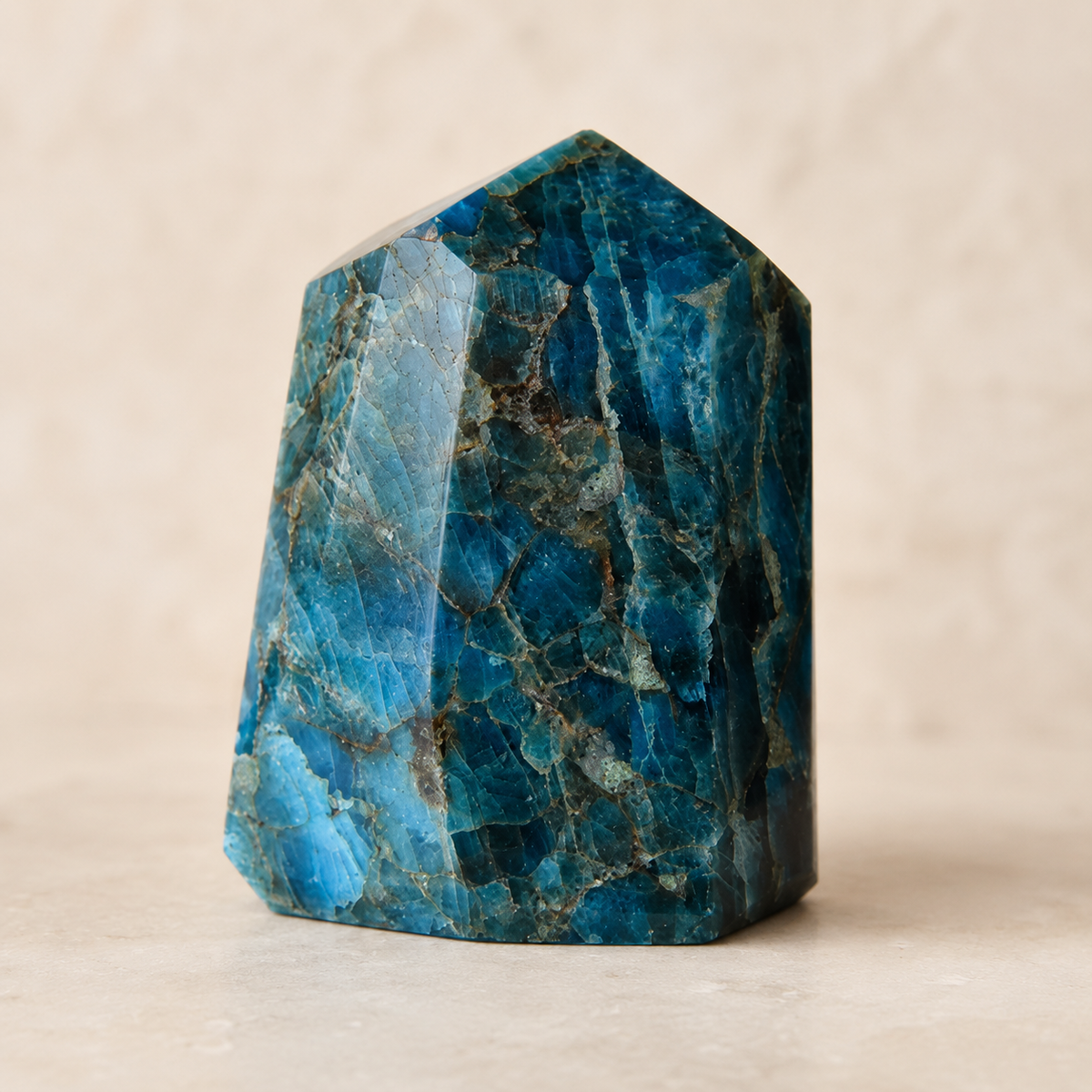 Polished Blue Apatite Points (Inspiration and Psychic Abilities)  DestGlow