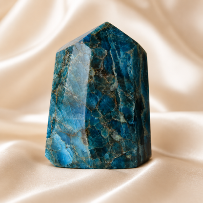 Polished Blue Apatite Points (Inspiration and Psychic Abilities)  DestGlow