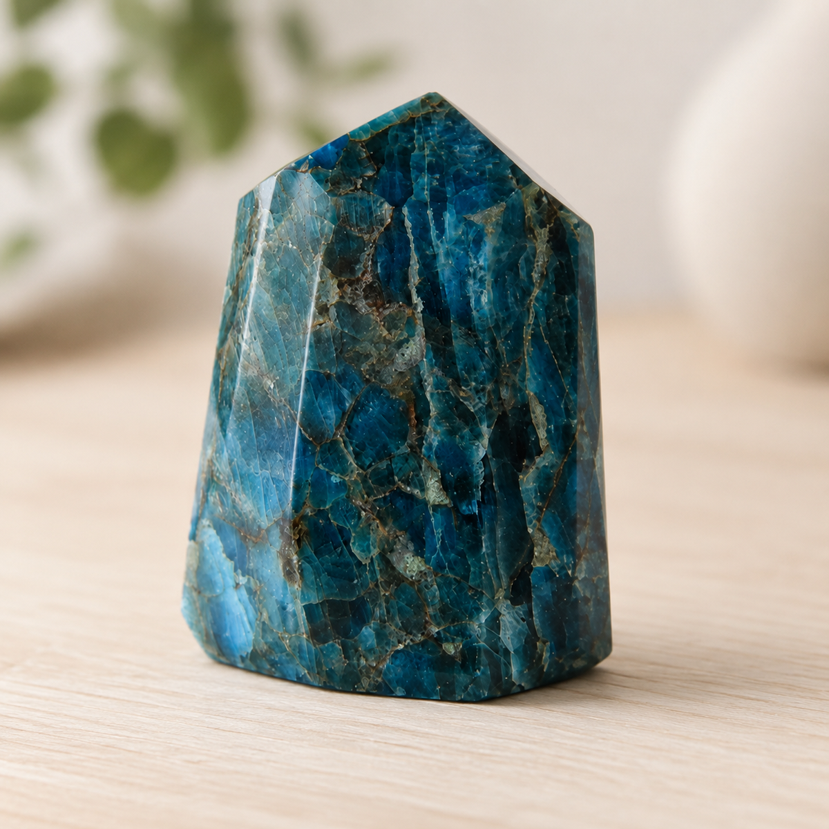 Polished Blue Apatite Points (Inspiration and Psychic Abilities)  DestGlow