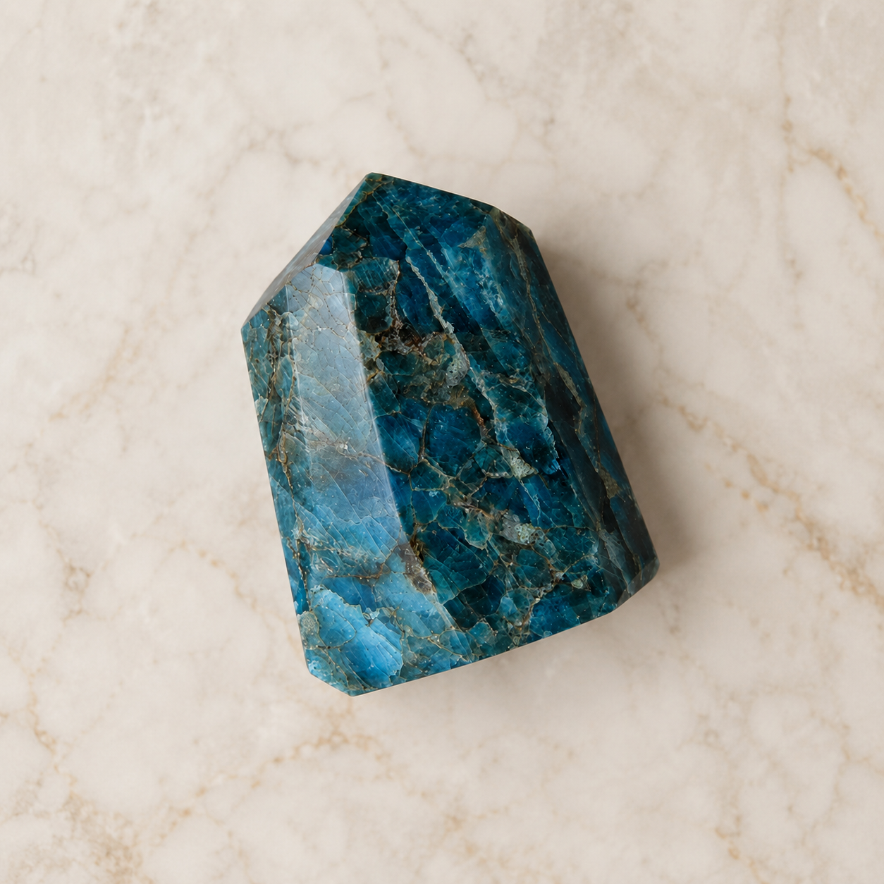 Polished Blue Apatite Points (Inspiration and Psychic Abilities)  DestGlow