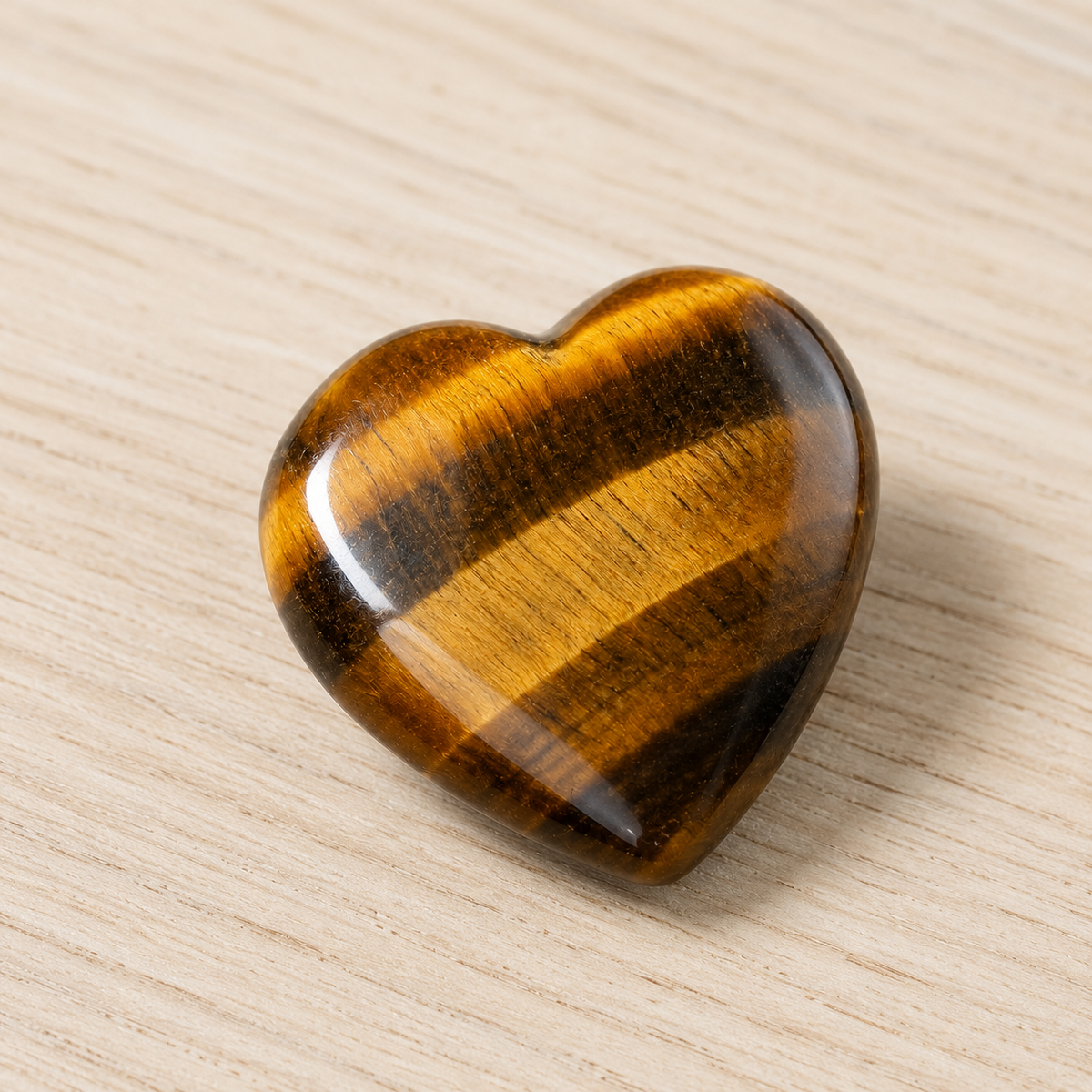 Tiger Eye Heart Crystal, Puffy Mini 1 Inch Pocket Crystal Heart  DestGlow