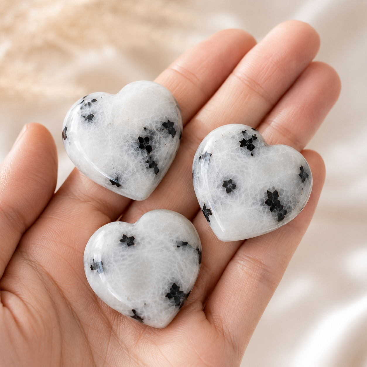 Rainbow Moonstone Heart Crystal, Puffy Mini 1 Inch Pocket Crystal Heart  DestGlow