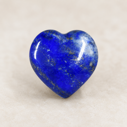 Lapis Lazuli Heart Crystal, Puffy Mini 1 Inch Pocket Crystal Heart  DestGlow