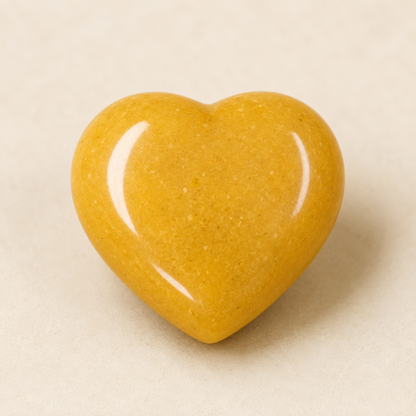 Yellow Aventurine Heart Crystal, Puffy Mini 1 Inch Pocket Crystal Heart  DestGlow