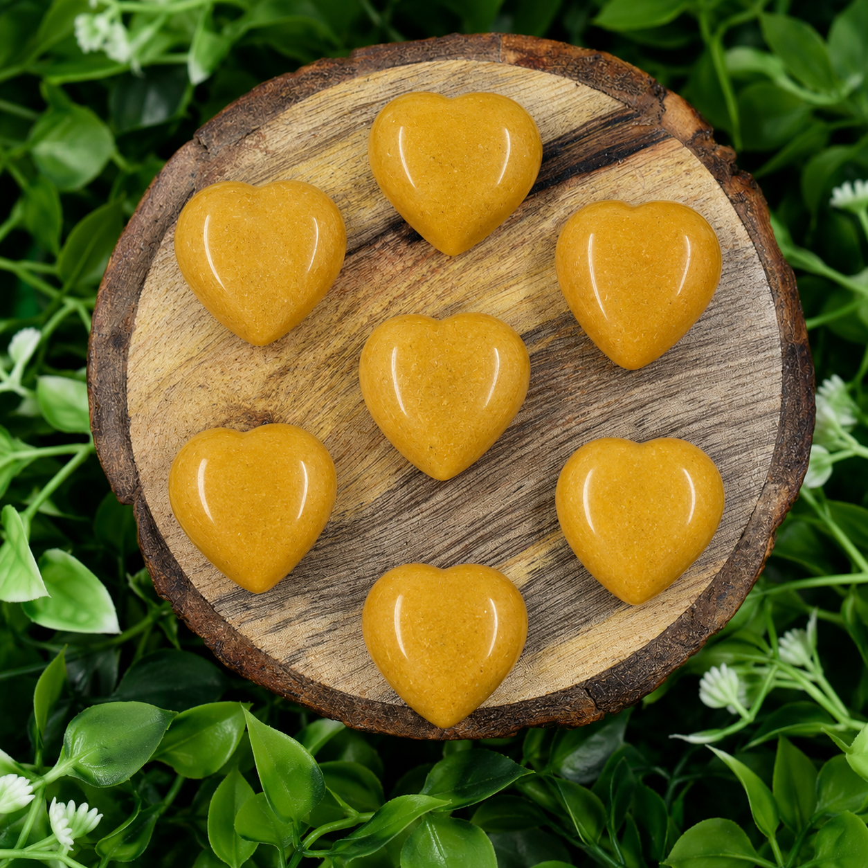Yellow Aventurine Heart Crystal, Puffy Mini 1 Inch Pocket Crystal Heart  DestGlow