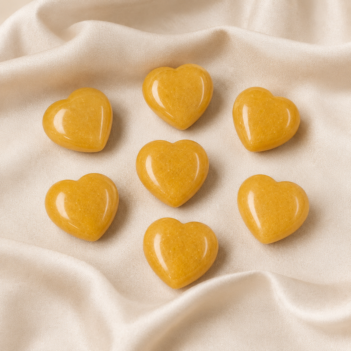 Yellow Aventurine Heart Crystal, Puffy Mini 1 Inch Pocket Crystal Heart  DestGlow