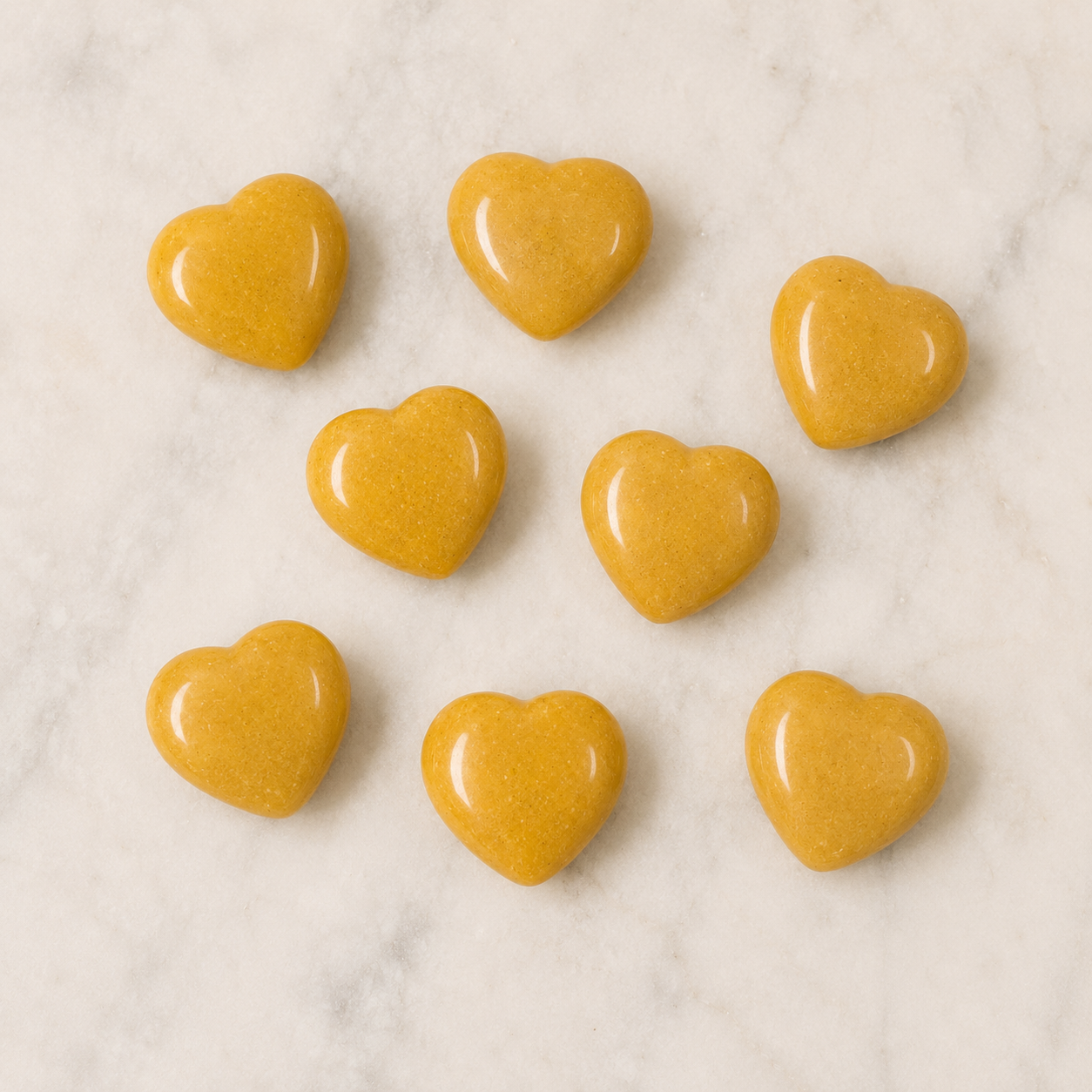 Yellow Aventurine Heart Crystal, Puffy Mini 1 Inch Pocket Crystal Heart  DestGlow